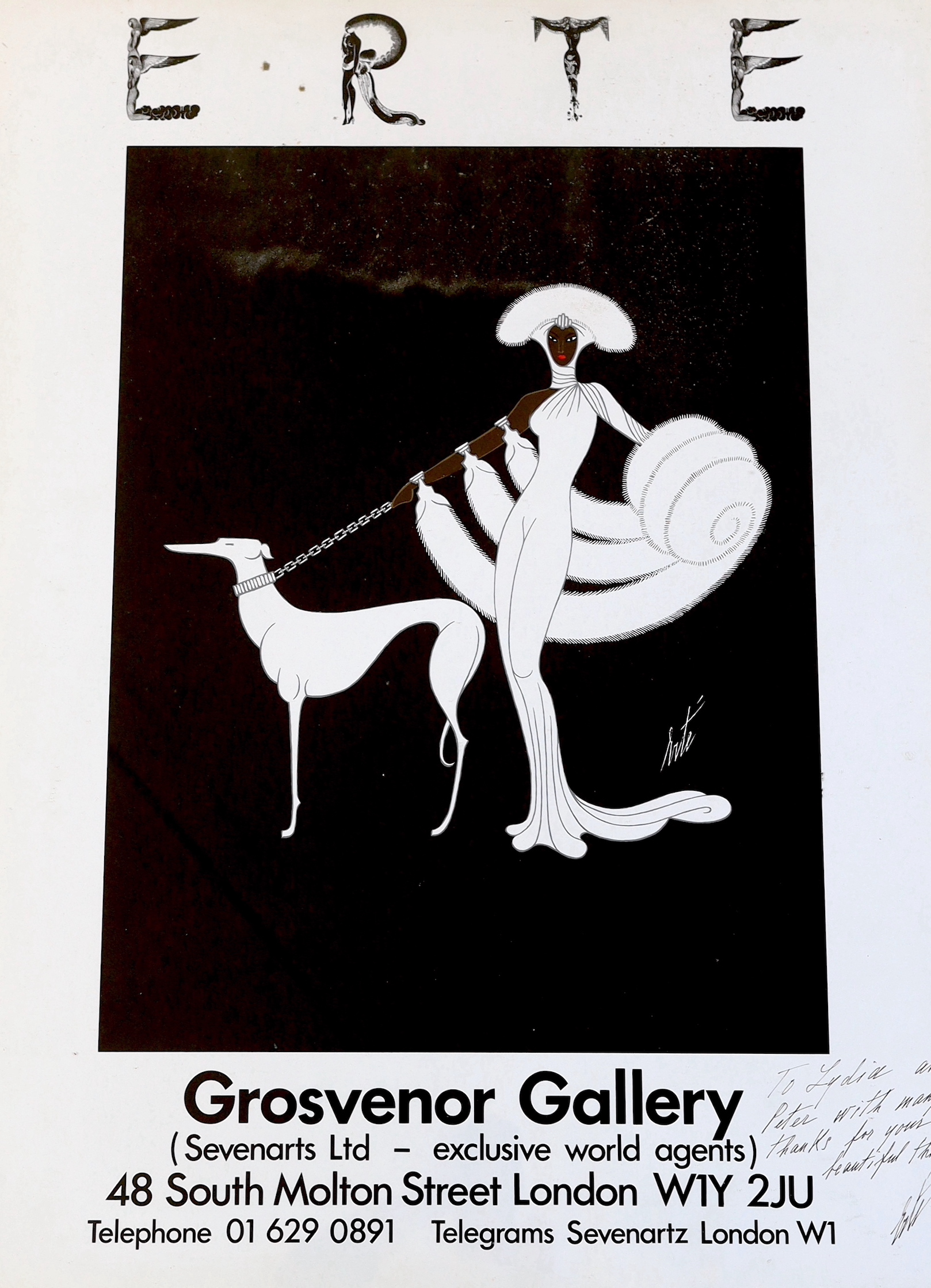 Romain de Tirtoff Erté (Russian-French, 1892-1990), Erte Exhibition Grosvenor Gallery 1982, lithograph, 82 x 61cm